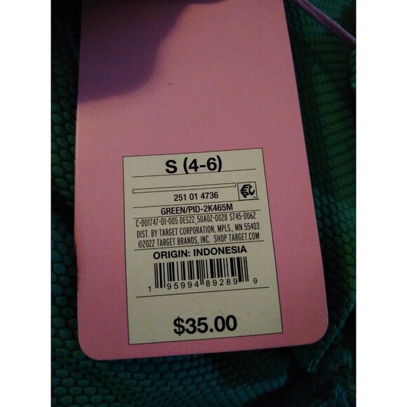 Stoney Clover Ln S 4-6 Deep V-Neck Textured One Piece Green Swim Suit Target NWT - Picture 8 of 9